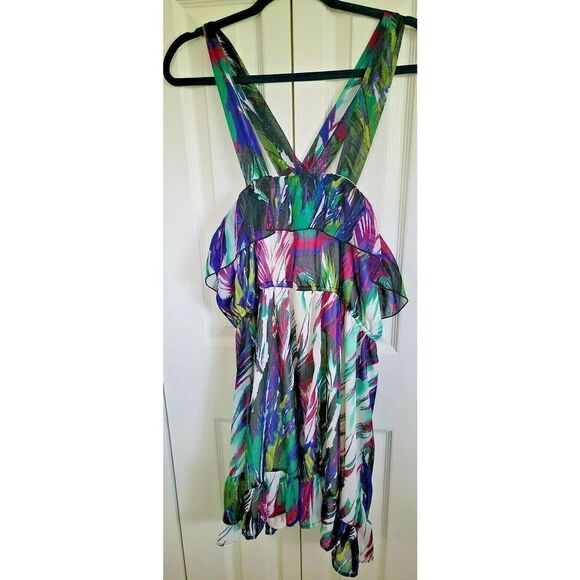 Johnny Martin XXL Paint Splatter Design Short Dress 2X Made‎ in USA Ruffles - Picture 5 of 7